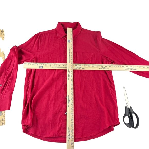 Banana Republic Mens Red Linen Blend Long Sleeve Button Up Shirt Size M Casual - Picture 10 of 10